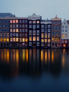 Preview wallpaper buildings, city, facades, water, reflection