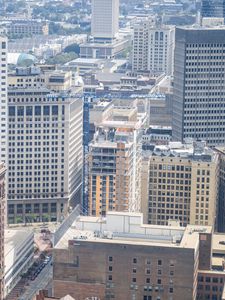 Preview wallpaper buildings, city, height, road