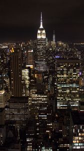 Preview wallpaper buildings, city, lights, night, towers