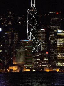 Preview wallpaper buildings, city, metropolis, night, dark, lights