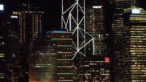 Preview wallpaper buildings, city, metropolis, night, dark, lights