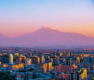 Preview wallpaper buildings, city, mountain, distance