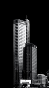 Preview wallpaper buildings, city, night, bw