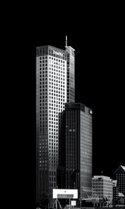 Preview wallpaper buildings, city, night, bw
