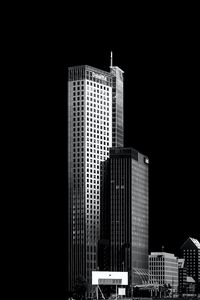 Preview wallpaper buildings, city, night, bw