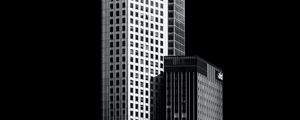 Preview wallpaper buildings, city, night, bw