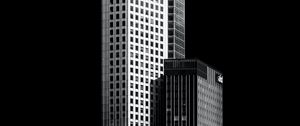 Preview wallpaper buildings, city, night, bw