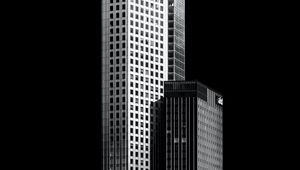 Preview wallpaper buildings, city, night, bw