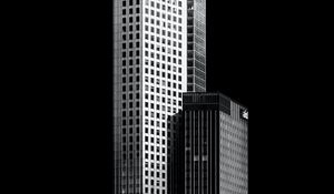 Preview wallpaper buildings, city, night, bw