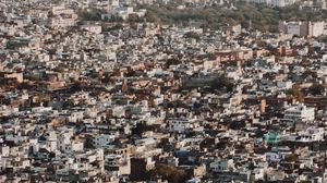 Preview wallpaper buildings, city, roofs, aerial view