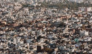 Preview wallpaper buildings, city, roofs, aerial view
