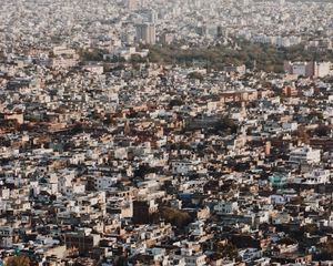 Preview wallpaper buildings, city, roofs, aerial view