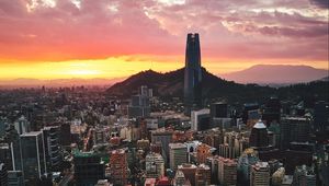Preview wallpaper buildings, city, skyscraper, sunset
