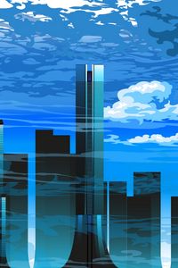Preview wallpaper buildings, city, skyscrapers, art