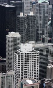 Preview wallpaper buildings, city, skyscrapers, black and white