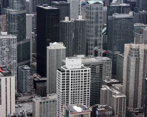 Preview wallpaper buildings, city, skyscrapers, black and white