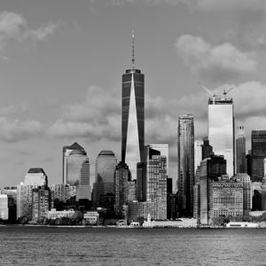 Preview wallpaper buildings, city, skyscrapers, sea, new york, usa
