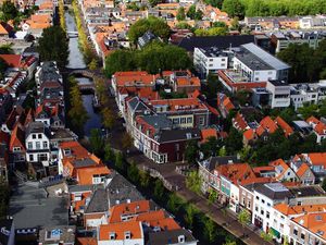 Preview wallpaper buildings, city, streets, roofs