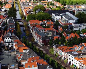 Preview wallpaper buildings, city, streets, roofs