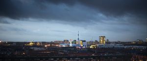 Preview wallpaper buildings, city, tower, architecture, evening