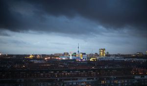 Preview wallpaper buildings, city, tower, architecture, evening