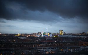 Preview wallpaper buildings, city, tower, architecture, evening