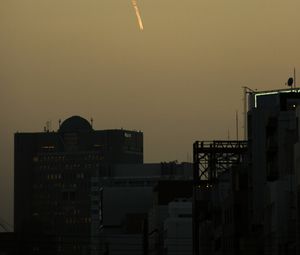 Preview wallpaper buildings, city, twilight, sky, glow