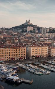 Preview wallpaper buildings, city, yachts, harbor