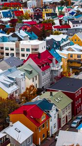 Preview wallpaper buildings, colorful, aerial view, city