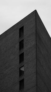 Preview wallpaper buildings, edges, bricks, bottom view, black and white