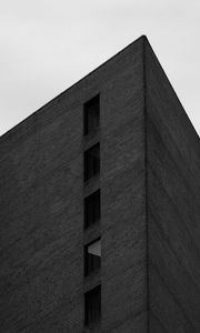 Preview wallpaper buildings, edges, bricks, bottom view, black and white