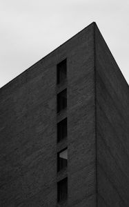 Preview wallpaper buildings, edges, bricks, bottom view, black and white