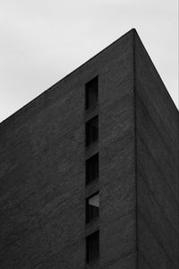 Preview wallpaper buildings, edges, bricks, bottom view, black and white