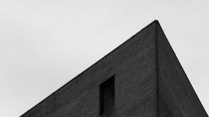 Preview wallpaper buildings, edges, bricks, bottom view, black and white