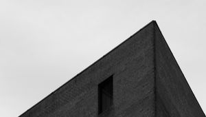 Preview wallpaper buildings, edges, bricks, bottom view, black and white