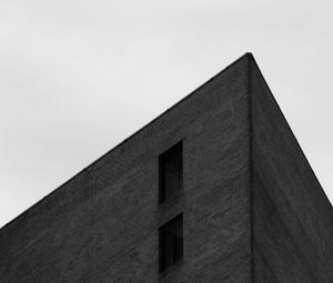 Preview wallpaper buildings, edges, bricks, bottom view, black and white