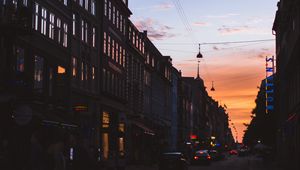 Preview wallpaper buildings, evening, city