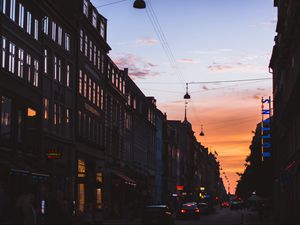 Preview wallpaper buildings, evening, city