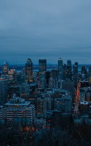 Preview wallpaper buildings, evening, dark, city, montreal, canada
