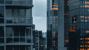 Preview wallpaper buildings, evening, facades