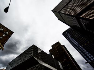 Preview wallpaper buildings, facade, bottom view