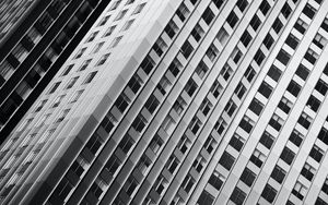 Preview wallpaper buildings, facade, bw, architecture