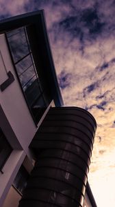 Preview wallpaper buildings, facade, clouds, bottom view
