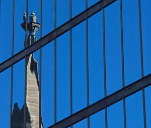 Preview wallpaper buildings, facade, mirror, reflection, blue