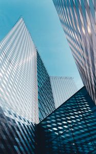 Preview wallpaper buildings, facade, rhombuses, architecture, blue