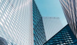 Preview wallpaper buildings, facade, rhombuses, architecture, blue