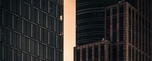Preview wallpaper buildings, facade, sunset, skyscrapers, city