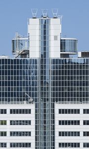 Preview wallpaper buildings, facade, windows, antennas, sky