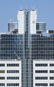 Preview wallpaper buildings, facade, windows, antennas, sky