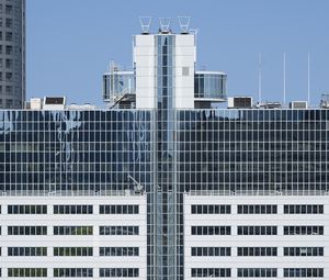 Preview wallpaper buildings, facade, windows, antennas, sky